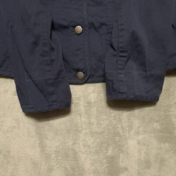Pendleton Womens Navy Blue Collarless Jacket With Button Front & Flap Pockets XL - Picture 11 of 12